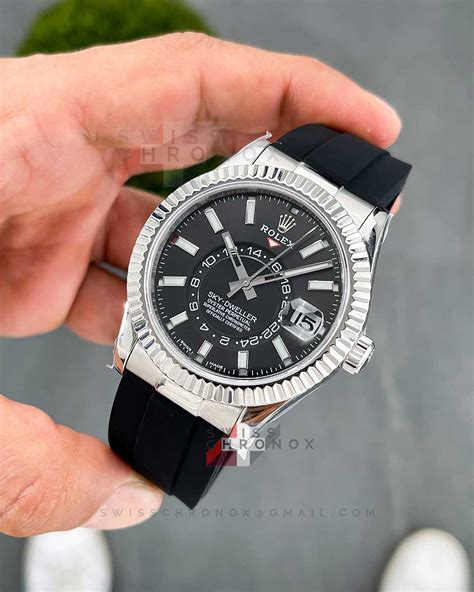 rolex sky dweller rubber strap.